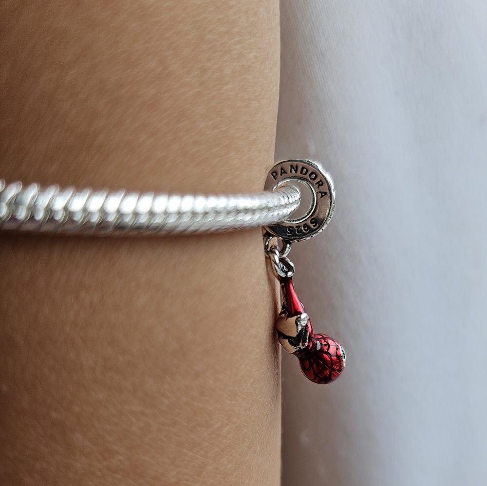 Charm Sterling Silver 925 for Pandora Bracelet Spider Man Marvel - Picture 6 of 6